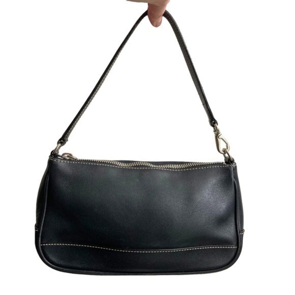 Coach vintage black leather mini bag convertible wristlet